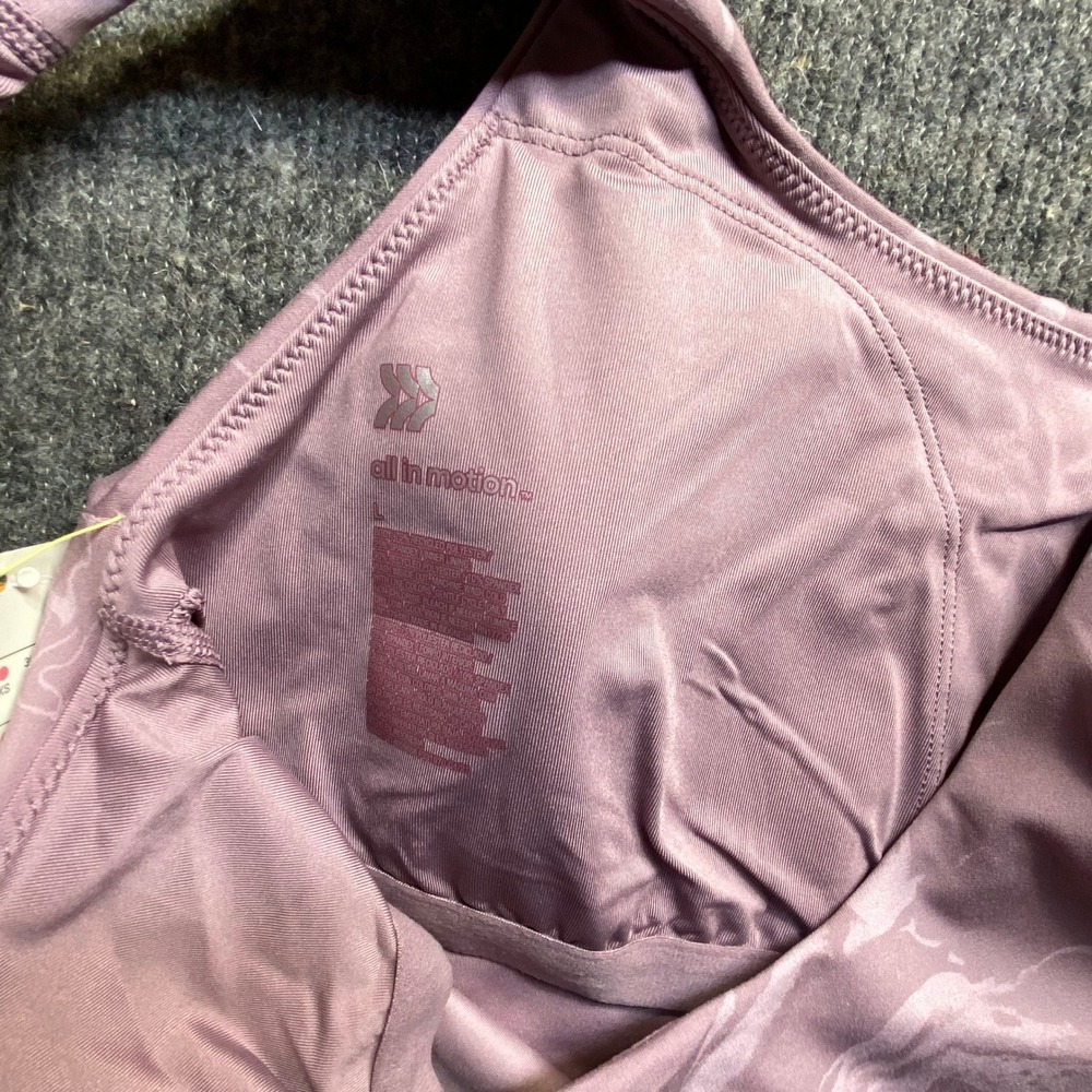 All in Motion Women Mauve Marble Light Support Longline Sports Bra Size L - Picture 5 of 6